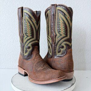Johnny Ringo Cowboy Boots Square Toe Brown Leather Soles Mens Western Size 11
